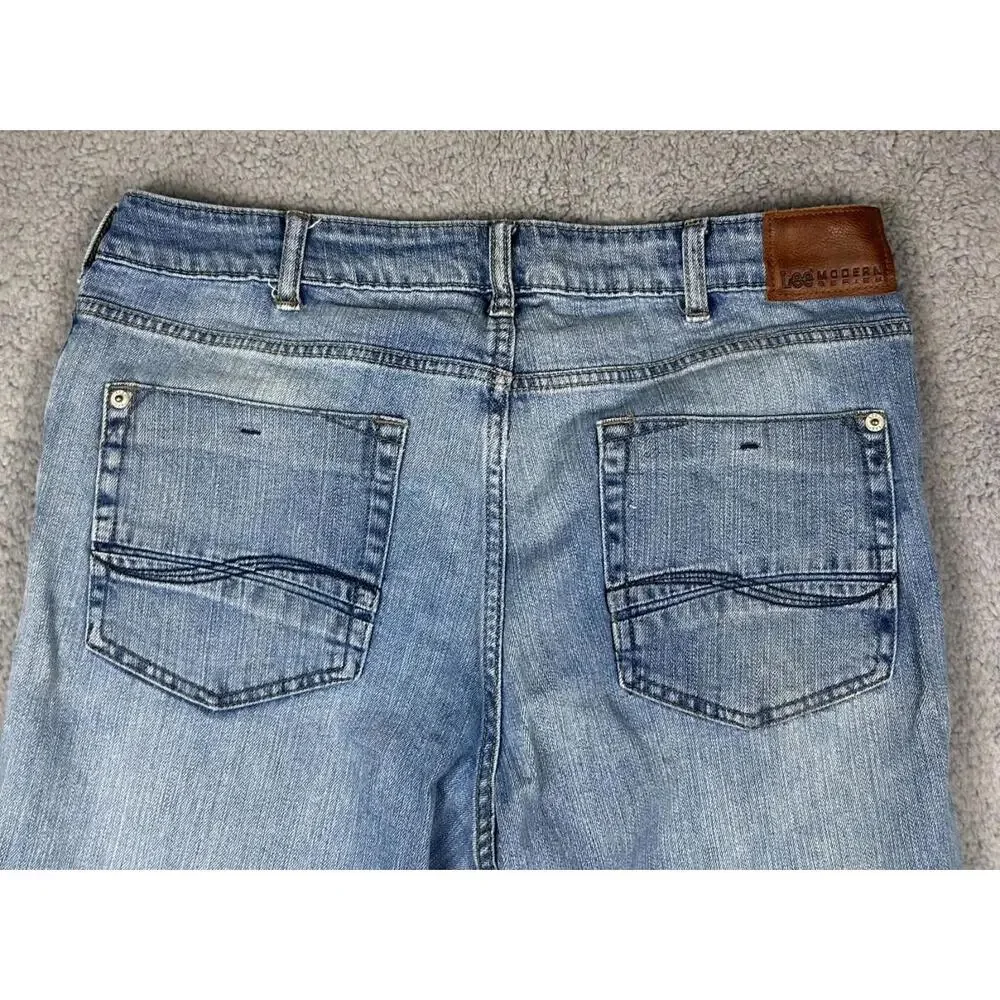 Lee Modern Series Straight Leg Jeans Mens Sz 34 Stretch Denim 5-Pockets Classic - Picture 7 of 13